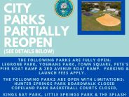 City Parks Partially Reopen