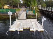 close up view of canoe/kayak launch, picture taken from the water