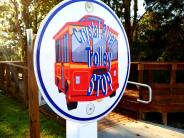 Crystal River Trolley Stop Sign