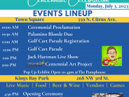 Centennial Celebration Lineup