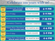 Centennial Events Lineup