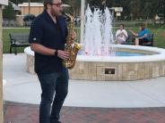 Sax player at event
